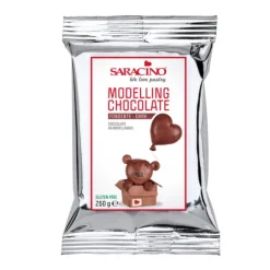 Chocolate plástico para modelar marrón 250 g - Sin gluten - Saracino