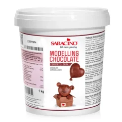 Chocolate plástico para modelar marrón 1 kg - Sin gluten - Saracino