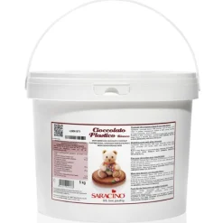 Chocolate plástico para modelar blanco 5 kg - Sin gluten - Saracino