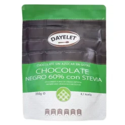 Chocolate sin azúcar negro 60% con stevia 350 gr - Sin gluten - Dayelet