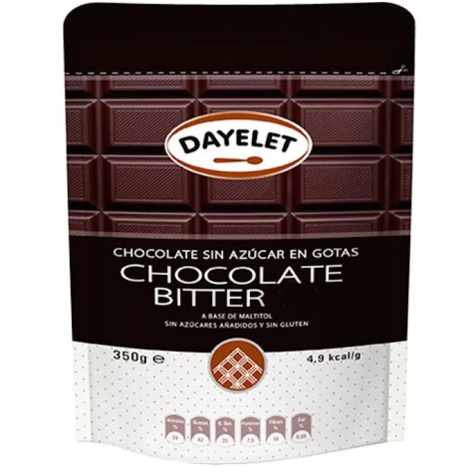 Chocolate sin azúcar negro 72% 350 gr - Sin gluten - Dayelet