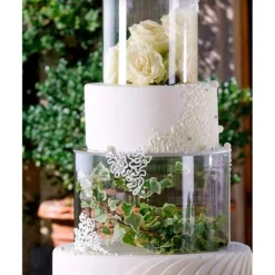 Cilindros transparentes para decoraciones de tarta (3) - Modecor