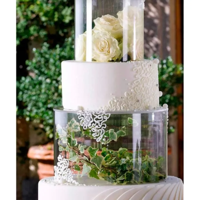 Cilindros transparentes para decoraciones de tarta (3) - Modecor