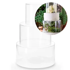 Cilindros transparentes para decoraciones de tarta (3) - Modecor