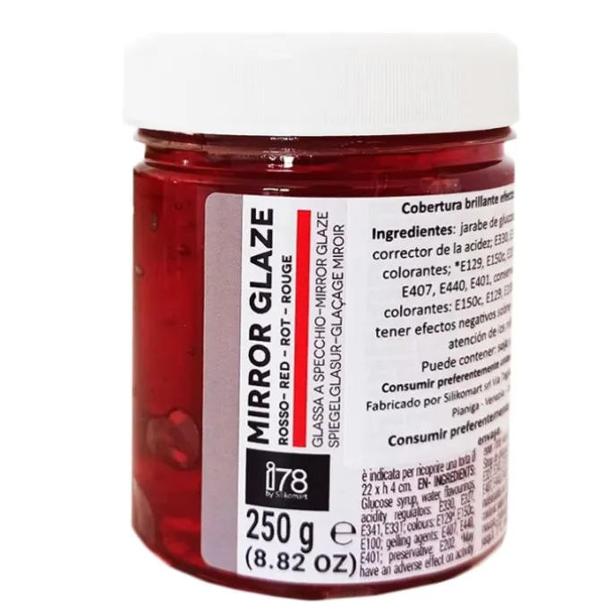 Cobertura brillante efecto espejo roja 250 g - Silikomart