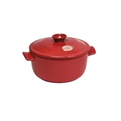Cocotte redonda roja 22 cm - Cerámica - Emile Henry + REGALO kit utensilios
