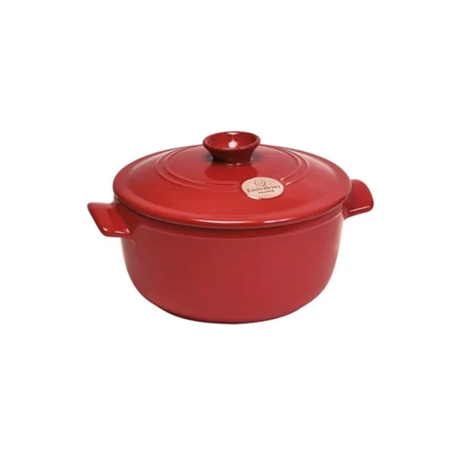 Cocotte redonda roja 22 cm - Cerámica - Emile Henry + REGALO kit utensilios