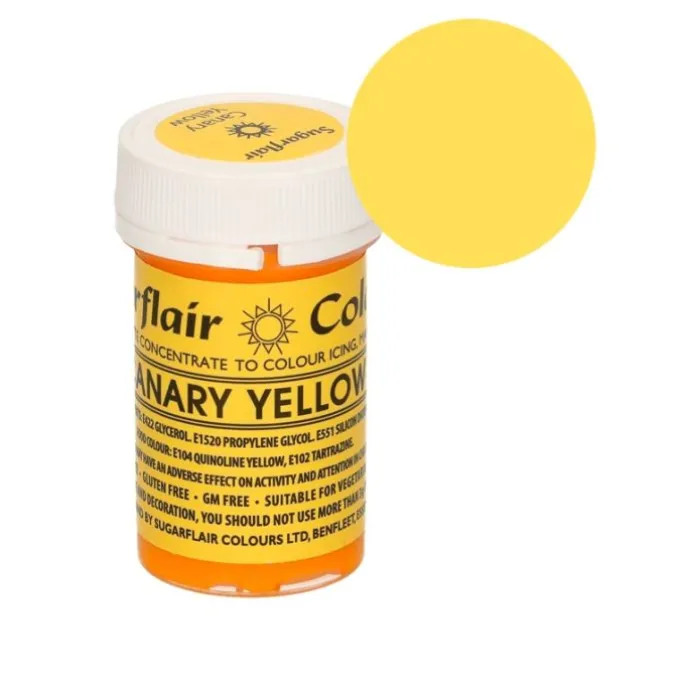 Colorante amarillo canario 25 g - Sin gluten - Sugarflair