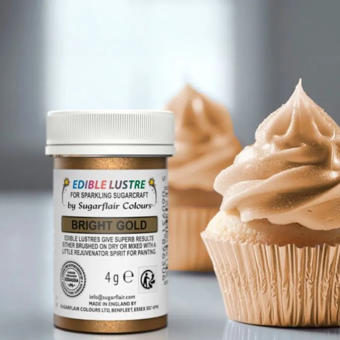 Colorante en polvo brillante oro brillante 4 g - Sugarflair