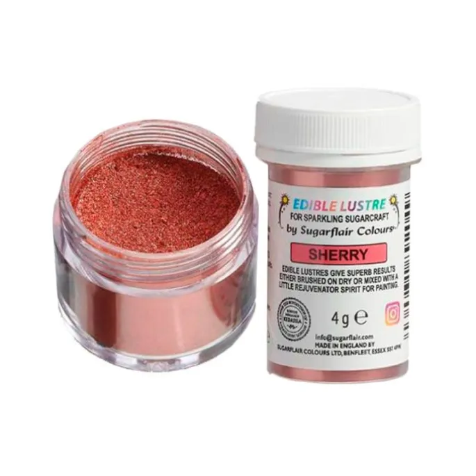 Colorante en polvo brillante rojo sherry 4 g - Sugarflair