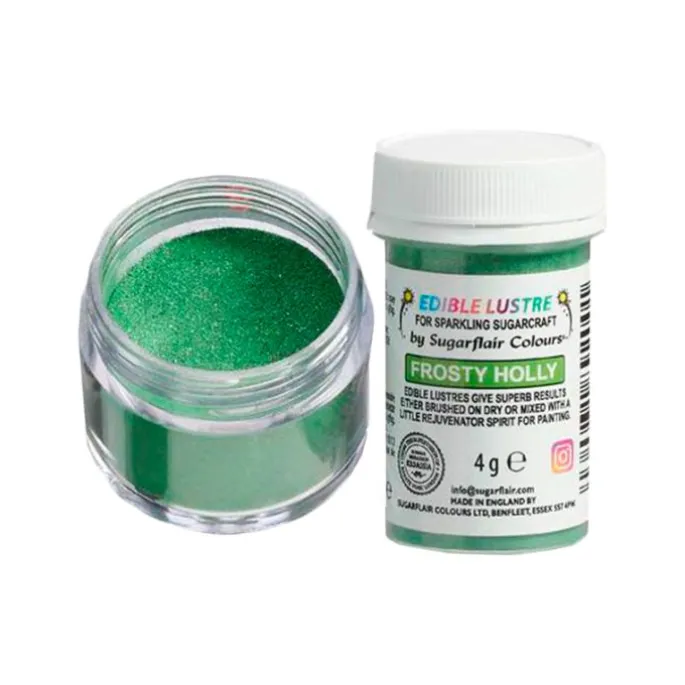 Colorante en polvo brillante verde acebo 4 g - Sugarflair