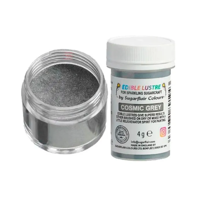 Colorante en polvo brillante gris cósmico 4 g - Sugarflair