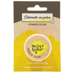 Colorante en polvo concentrado amarillo 3 gr - Hidrosoluble - Sweetkolor
