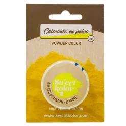 Colorante en polvo concentrado amarillo limón 3 gr - Hidrosoluble - Sweetkolor