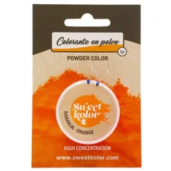 Colorante en polvo concentrado naranja 3 gr - Hidrosoluble - Sweetkolor