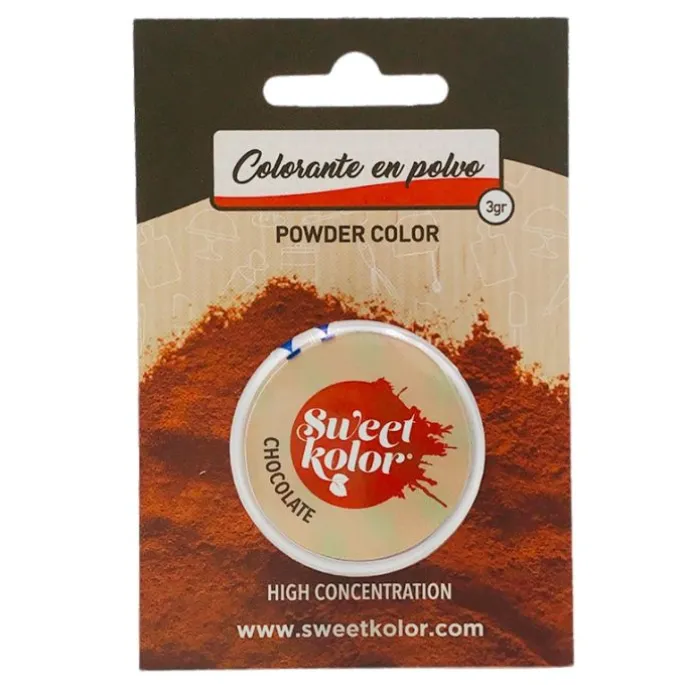 Colorante en polvo concentrado chocolate 3 gr - Hidrosoluble - Sweetkolor
