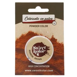 Colorante en polvo concentrado marrón 3 gr - Hidrosoluble - Sweetkolor