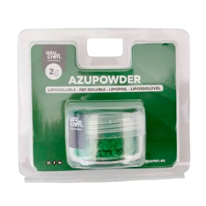 Colorante en polvo liposoluble verde 2 g - Sin gluten - Azucren