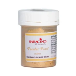 Colorante en polvo liposoluble perla dorado 5 g - Sin gluten - Saracino