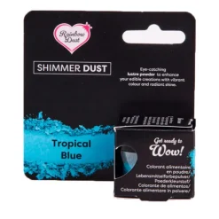 Colorante en polvo metalizado Shimmer Dust azul tropical 3 g - Rainbow Dust