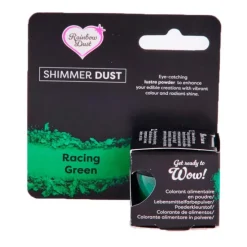 Colorante en polvo metalizado Shimmer Dust verde racing 3 g - Rainbow Dust