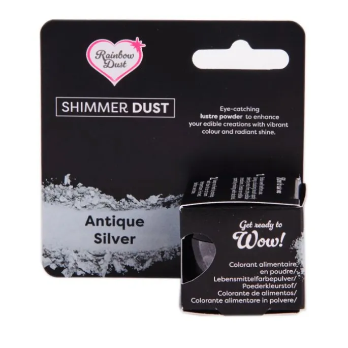 Colorante en polvo metalizado Shimmer Dust plateado 3 g - Rainbow Dust