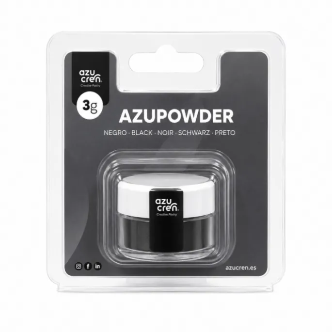 Colorante en polvo negro 3 g Azupowder - Sin gluten - Azucren
