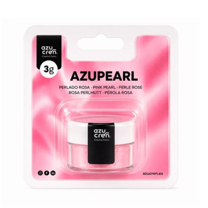 Colorante en polvo perlado rosa 3 g Azupearl - Sin gluten - Azucren