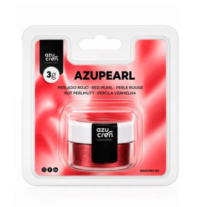 Colorante en polvo perlado rojo 3 g Azupearl - Sin gluten - Azucren