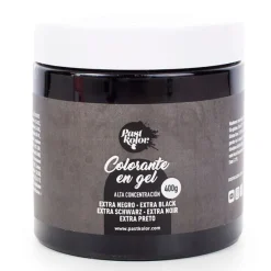 Colorante gel negro extra 400 g - Sin gluten - Pastkolor