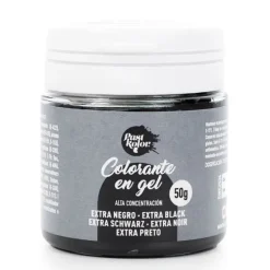 Colorante gel negro extra 50 g - Sin gluten - Pastkolor
