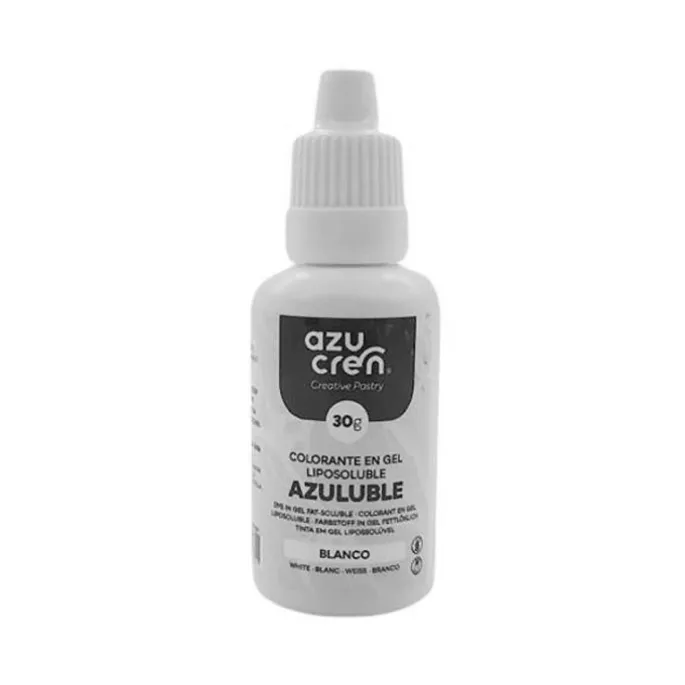 Colorante liposoluble gel blanco Azuluble 30 g - Sin gluten - Azucren