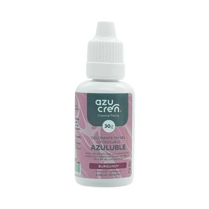 Colorante liposoluble gel borgoña Azuluble 30 g - Sin gluten - Azucren