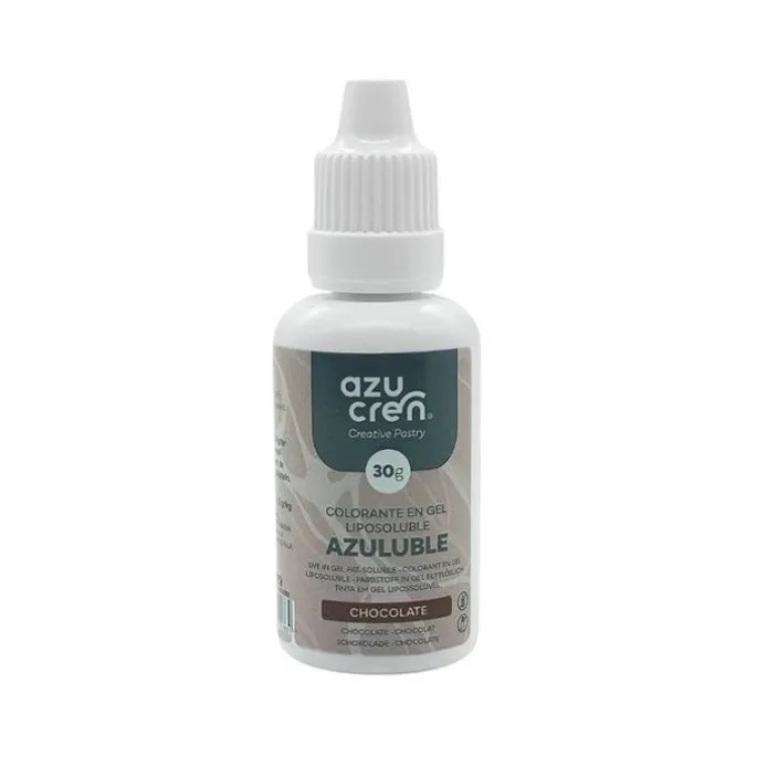 Colorante liposoluble gel chocolate Azuluble 30 g - Sin gluten - Azucren