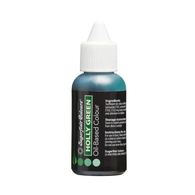 Colorante liposoluble líquido verde acebo 30 ml - Sugarflair