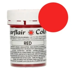 Colorante liposoluble para chocolate rojo 35 g - Sin gluten - Sugarflair