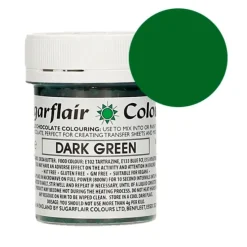 Colorante liposoluble para chocolate verde oscuro 35 g - Sin gluten - Sugarflair