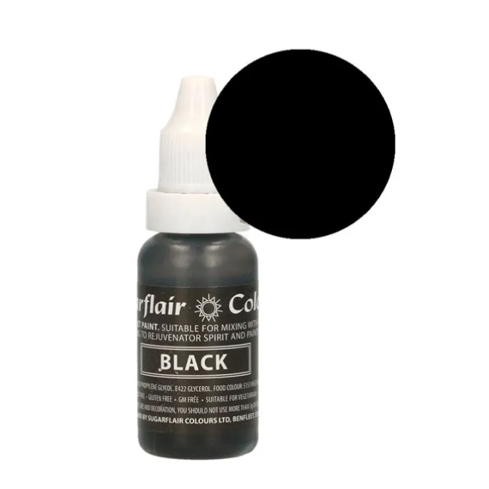 Colorante líquido negro 14 ml - Sin gluten - Sugarflair