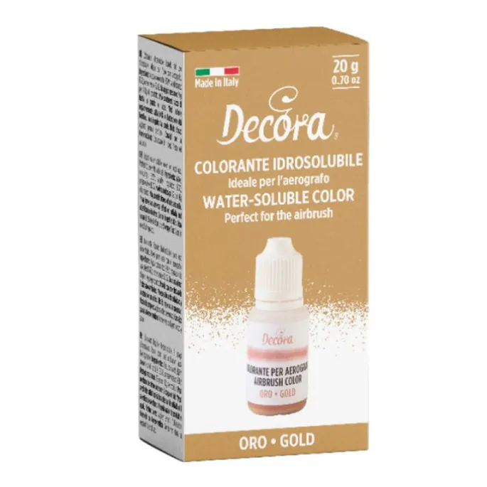 Colorante líquido para aerógrafo oro metalizado 20 g - Decora