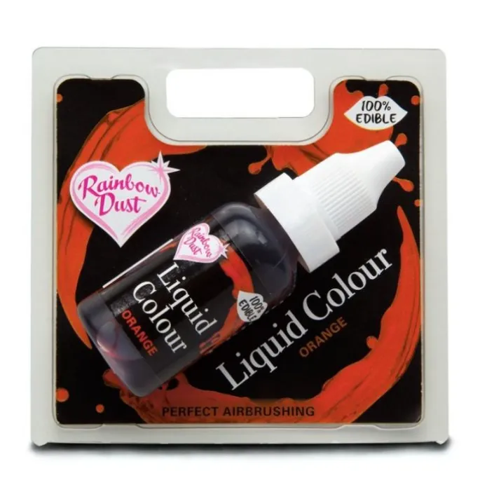 Colorante líquido y para aerógrafo Liquid Colour naranja 19 gr - Rainbow Dust
