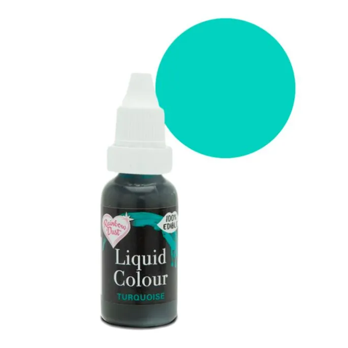 Colorante líquido y para aerógrafo Liquid Colour turquesa 19 gr - Sin gluten - Rainbow Dust