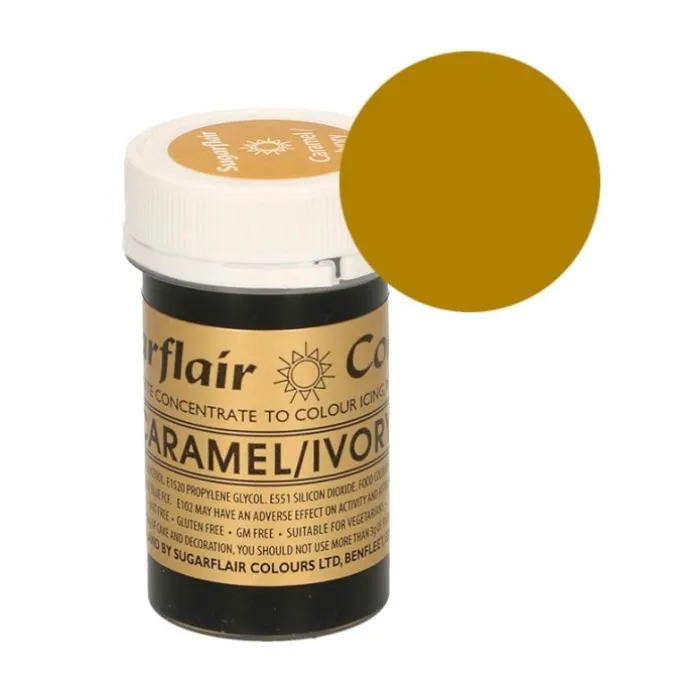 Colorante marrón caramelo 25 g - Sin gluten - Sugarflair