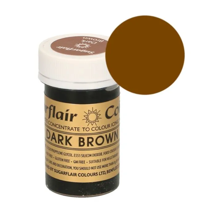Colorante marrón oscuro 25 g - Sin gluten - Sugarflair