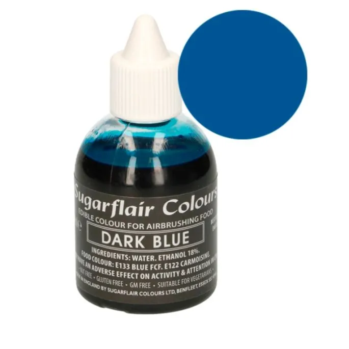 Colorante para aerógrafo azul oscuro 60 ml - Sin gluten - Sugarflair