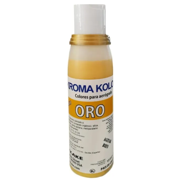 Colorante para aerógrafo oro metálico 118 ml - Sin gluten - Kopykake