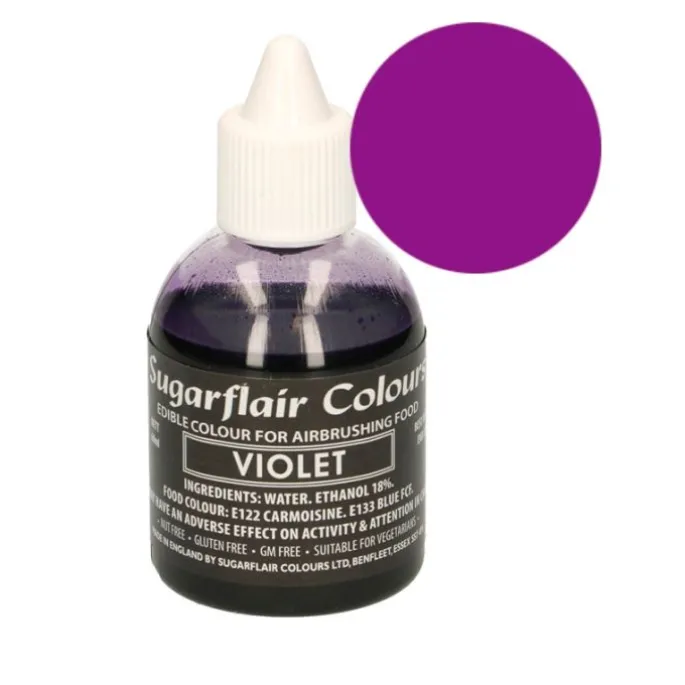 Colorante para aerógrafo violeta 60 ml - Sin gluten - Sugarflair
