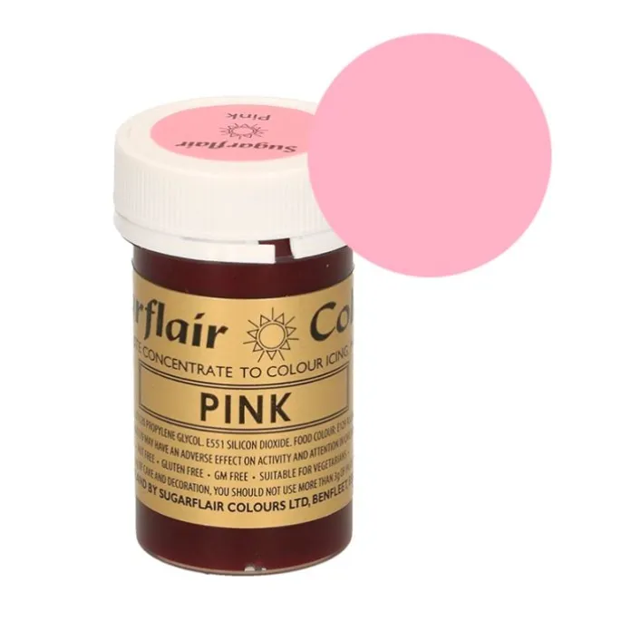 Colorante rosa 25 g - Sin gluten - Sugarflair
