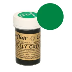 Colorante verde acebo 25 g - Sin gluten - Sugarflair