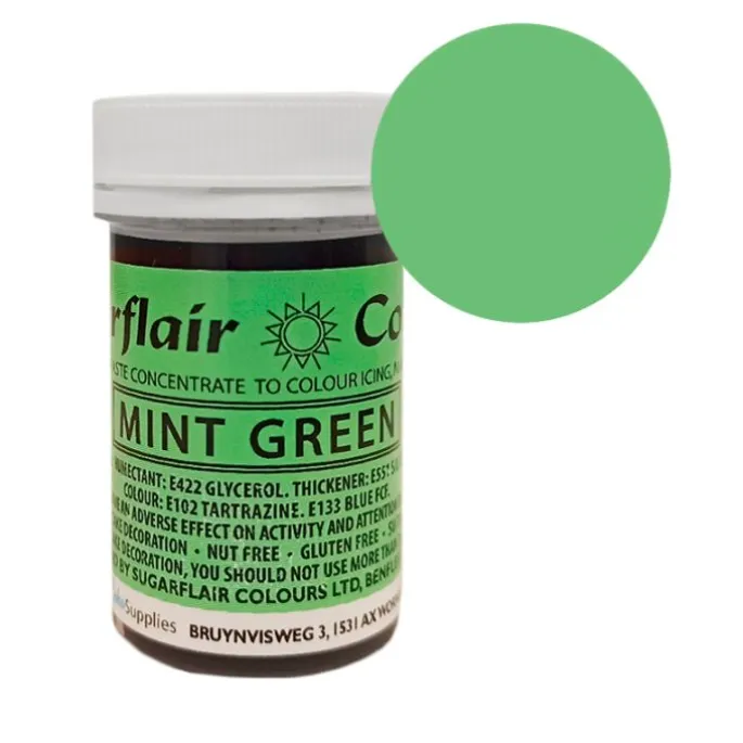 Colorante verde menta 25 g - Sin gluten - Sugarflair
