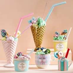Cono de cerámica rosa para helado - Miss Étoile
